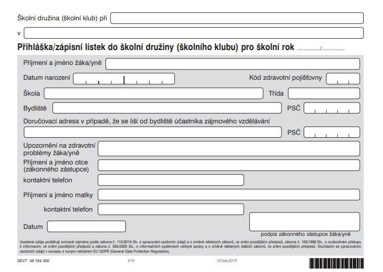 Další tiskopisy pro ZŠ