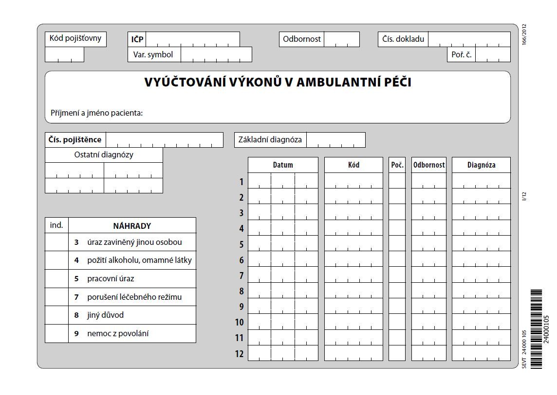 01B- Vyúčtování výkonů v ambulantní péči