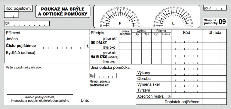 12- Poukaz na brýle a optické pomůcky