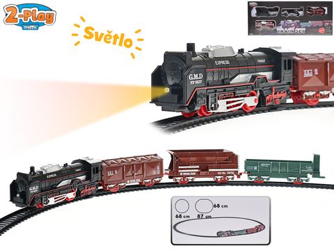 Obrázek produktu: 2-Play Traffic vlak 45 cm + 3 vagóny s dráhou na baterie a se světlem