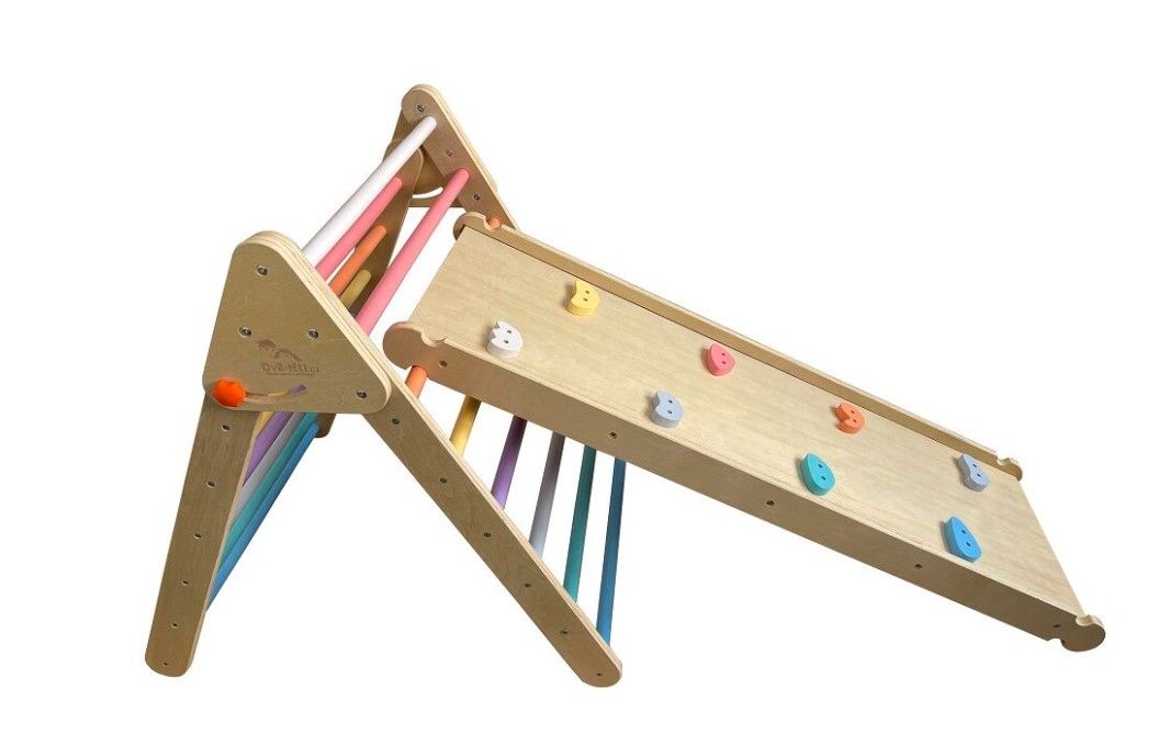 2Kids Toys Piklerové trojúhelník s deskou pastelový