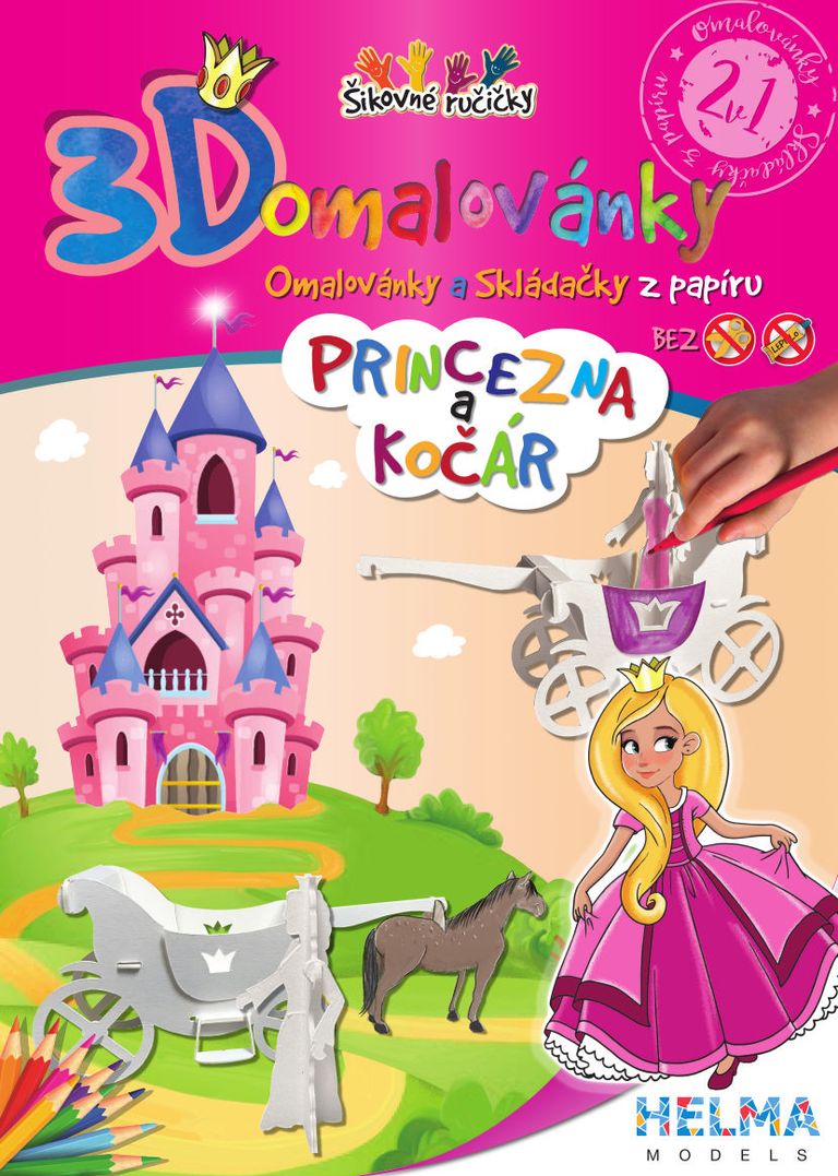 Levně 3D Omalovánky A4 Princezna a kočár