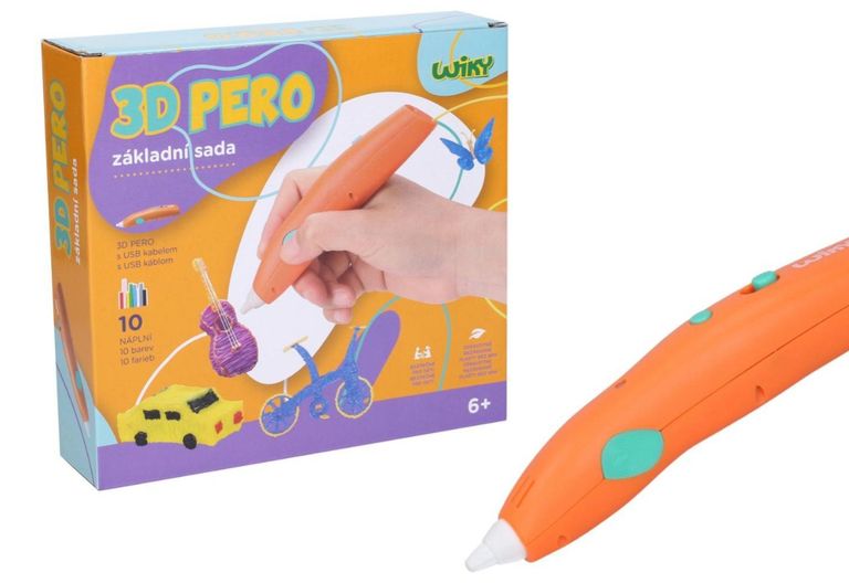Levně 3D pero základní sada 10 náplní 10 šablon + USB kabel