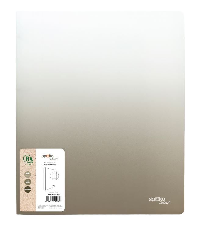 4-Kroužkový pořadač Spoko ReLeaf A4 PP 2 cm Gradient - šedý