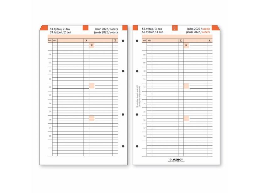 ADK Denní plán termínovaný A5 oboustranný 2026 (183 listů)