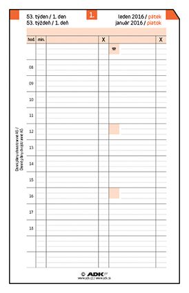 ADK Denní plán termínovaný A6 oboustranný 2026 (183 listů)