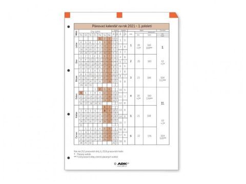 Obrázek produktu: ADK Plánovací kalendář A4 2027 (1 list)
