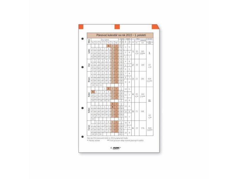 ADK Plánovací kalendář A5 2027 (1 list)