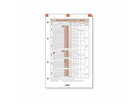 Obrázek produktu: ADK Plánovací kalendář A5 2027 (1 list)