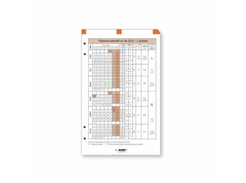 Obrázek produktu: ADK Plánovací kalendář A6 2026 (1 list)
