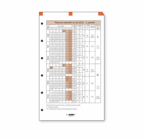 Obrázek produktu: ADK Plánovací kalendář A7 2026 (1 list)