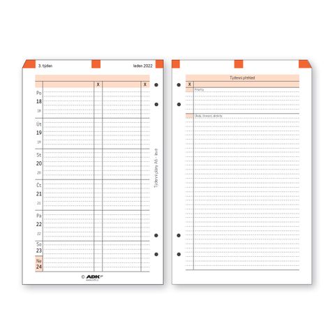 Obrázek produktu: ADK Týdenní plán A6 levý 2026 (53 listů)