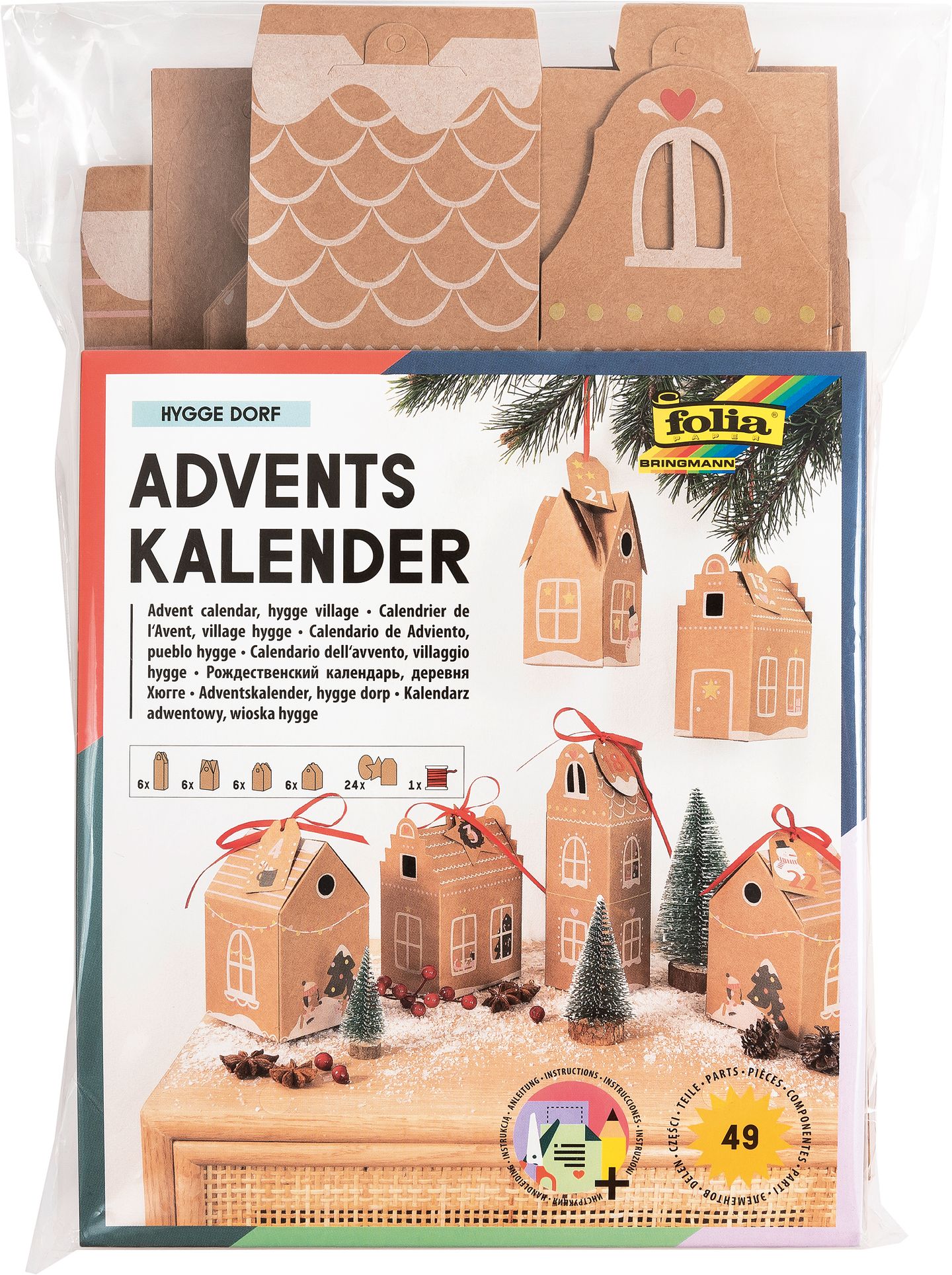 Adventní kalendář - set " DOMKY" - 49 dílů