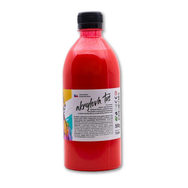 Levně Akrylátová tuš červená - 500 g