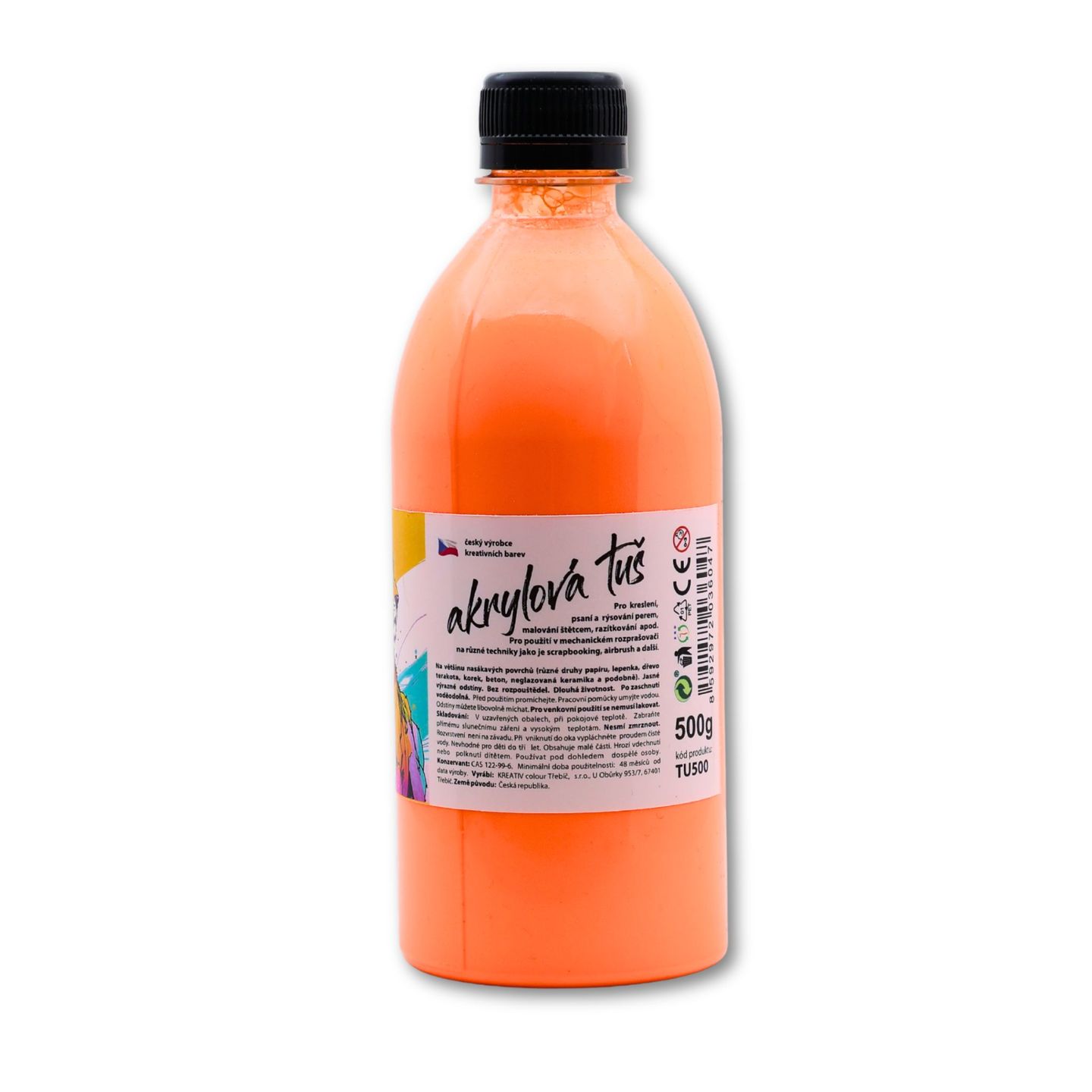 Akrylátová tuš neon oranžová - 500 g