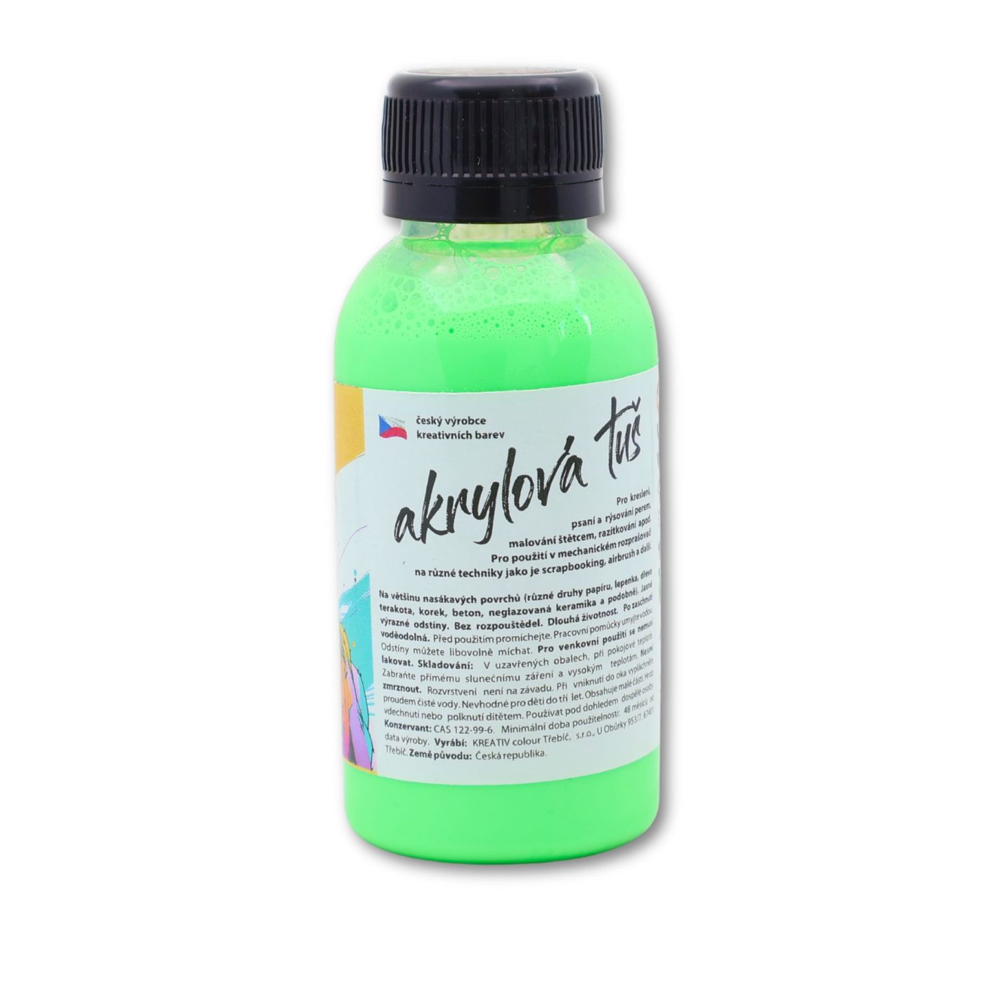 Akrylátová tuš neon zelená - 110 g