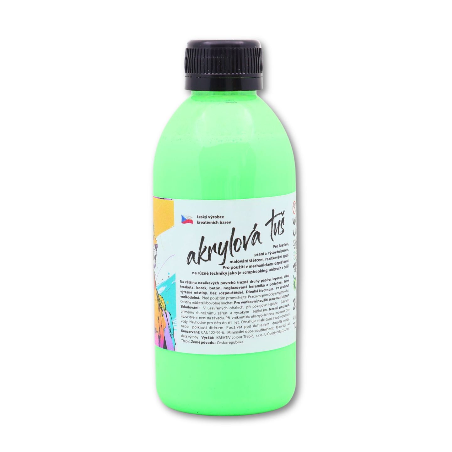 Akrylátová tuš neon zelená - 250 g