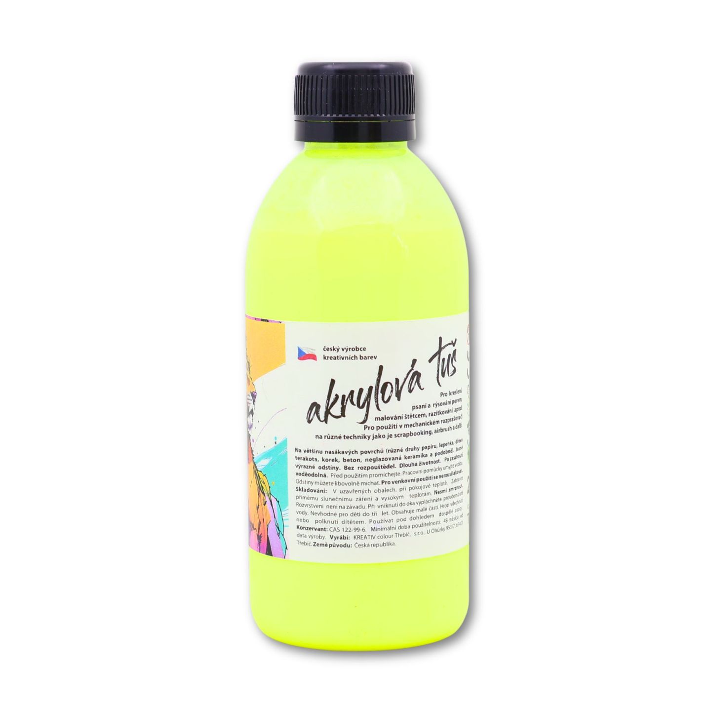 Akrylátová tuš neon žlutá - 250 g