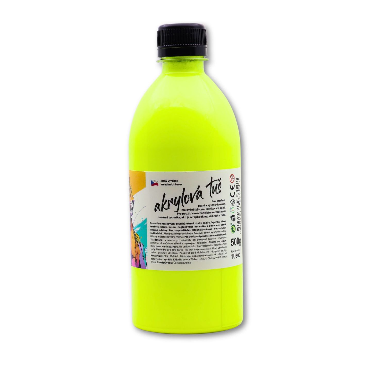 Akrylátová tuš neon žlutá - 500 g