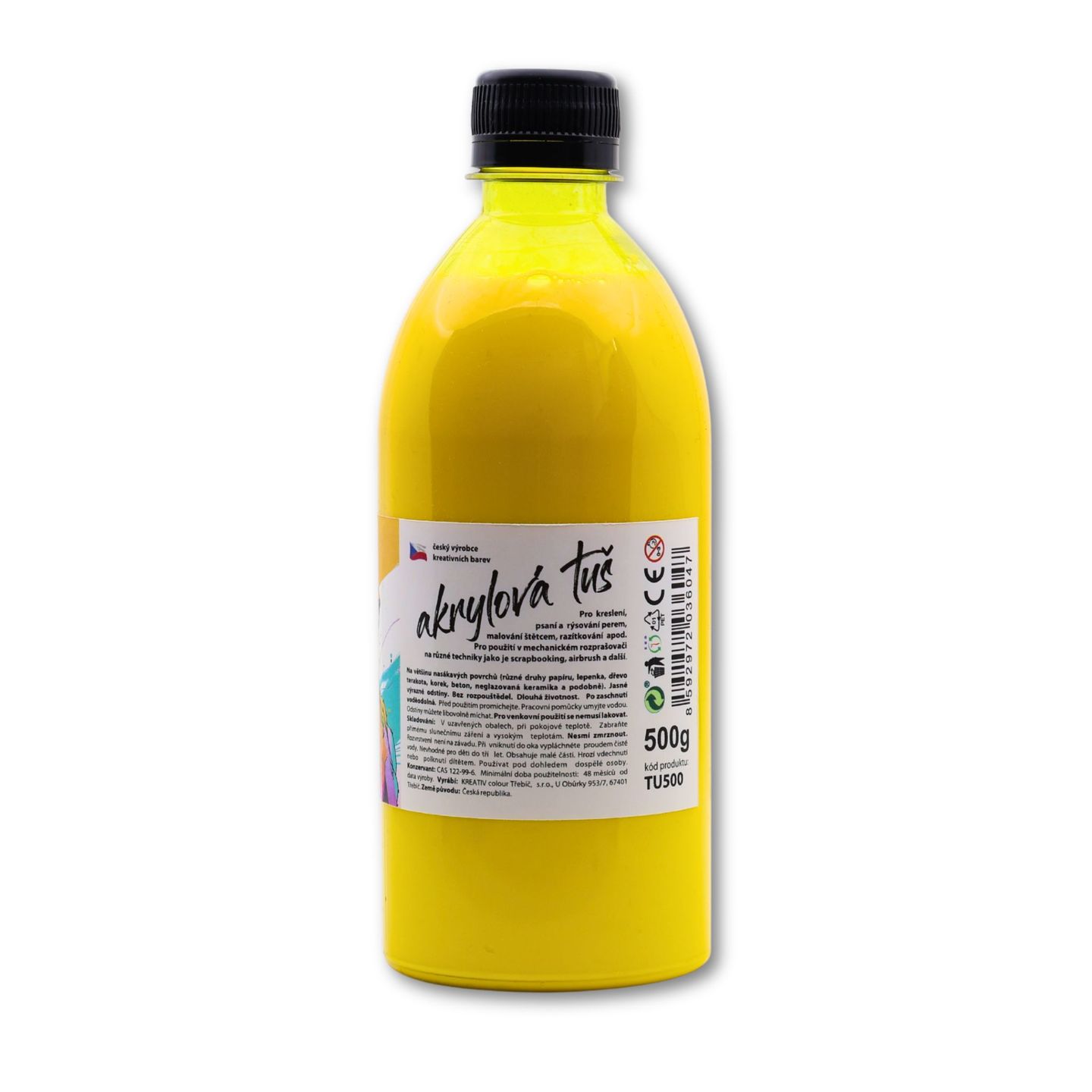 Akrylátová tuš žlutá - 500 g