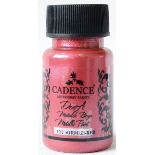 Akrylová barva Cadence DORA metalic, 50 ml - červená