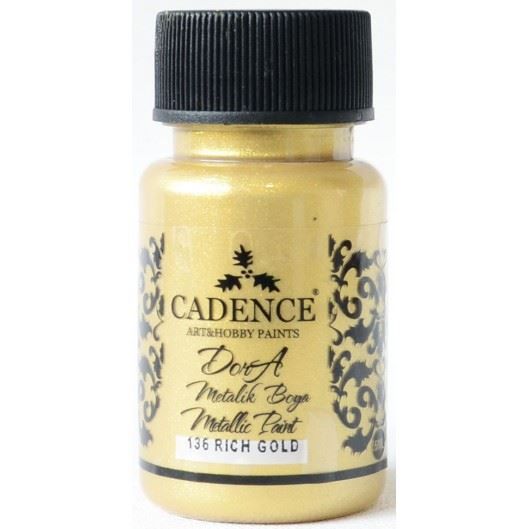 Akrylová barva Cadence DORA metalic, 50 ml - sytá zlatá