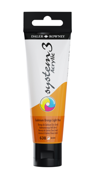 Akrylová barva Daler-Rowney System 3, 59 ml - Kadmium světle oranžové