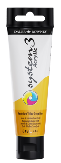 Levně Akrylová barva Daler-Rowney System 3, 59 ml - Kadmium tmavě žluté