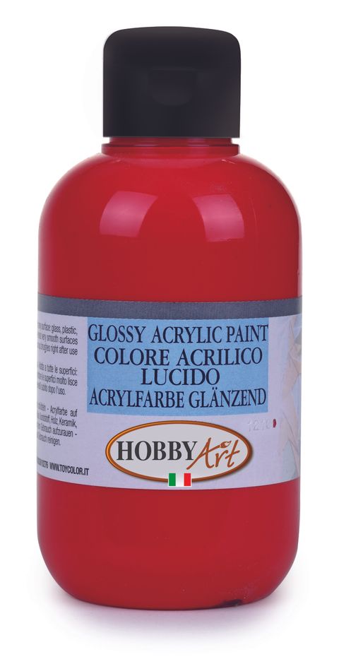 Obrázek produktu: Akrylová barva Hobby Art, lesklá 250 ml - karmín. červená