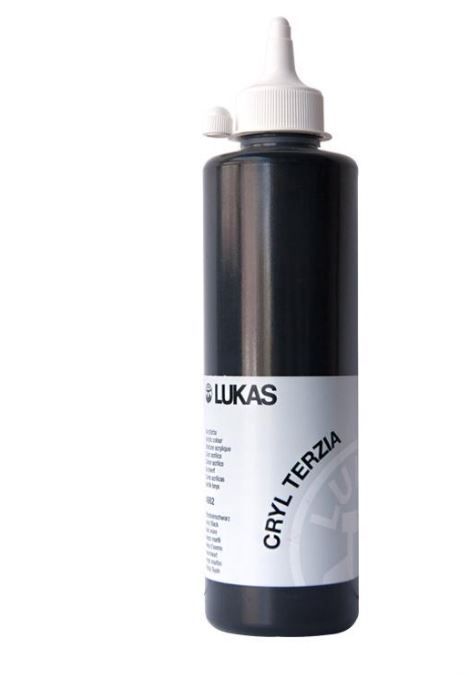 Akrylová barva LUKAS "Cryl Terzia" 500 ml - čerň kostní