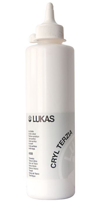Akrylová barva LUKAS "Cryl Terzia" 500 ml - titanová běloba