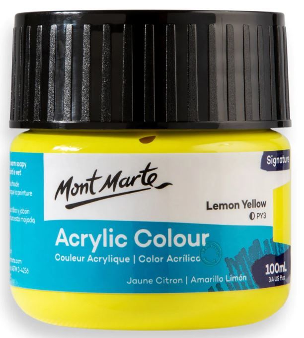 Akrylová barva Mont Marte 100 ml - citronově žlutá (Lemon Yellow)