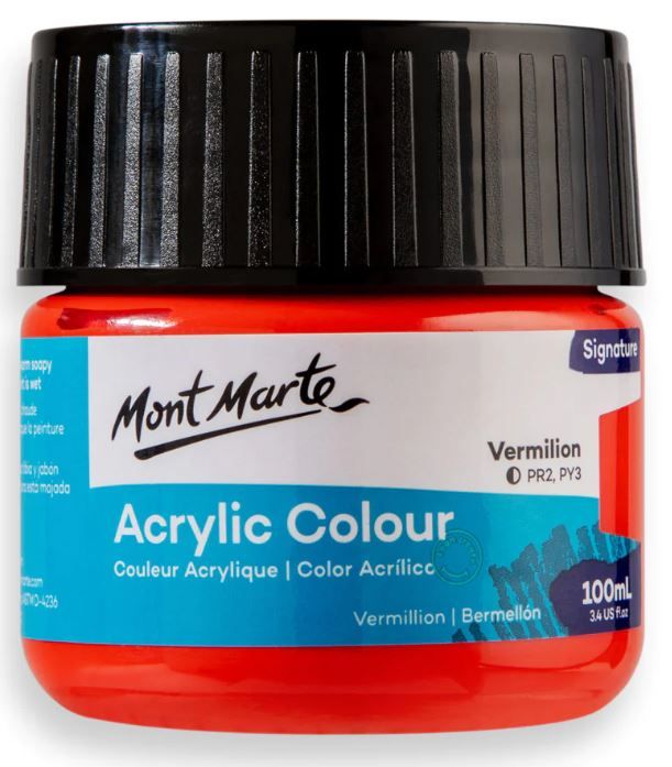 Akrylová barva Mont Marte 100 ml - rumělka červená (Vermilion)