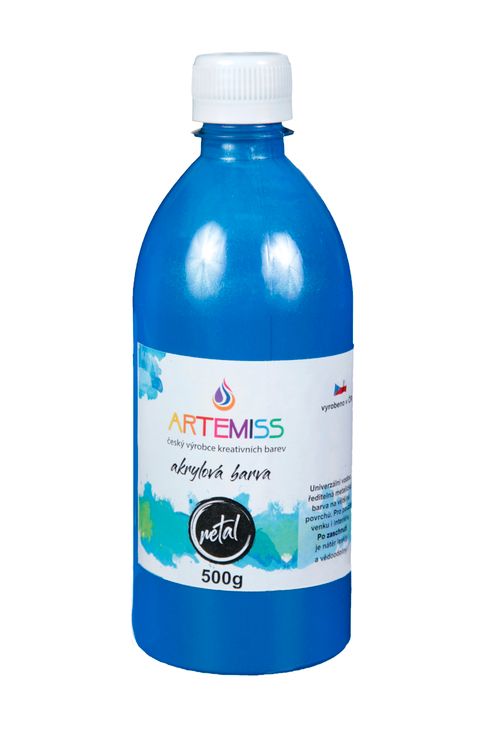 Obrázek produktu: Akrylová metalická barva - modrá, 500g