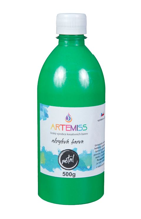 Obrázek produktu: Akrylová metalická barva - zelená, 500g