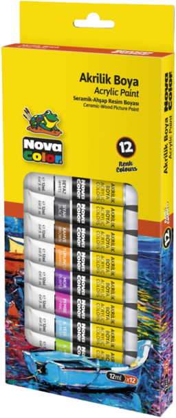 Obrázek produktu: Akrylové barvy, 12 ml - 12 ks