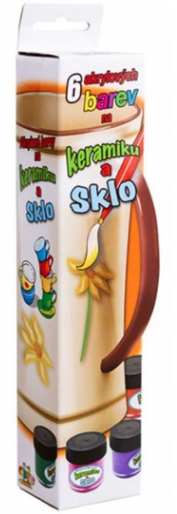 Obrázek produktu: Akrylové barvy na porcelán a sklo - 6 barev