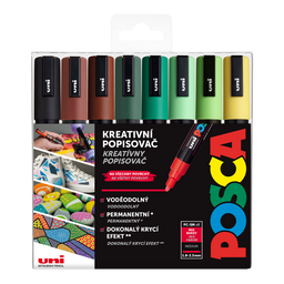 Obrázek produktu: Akrylové popisovače POSCA Earth, PC-5M - 1,8-2,5 mm - 8 zemitých barev