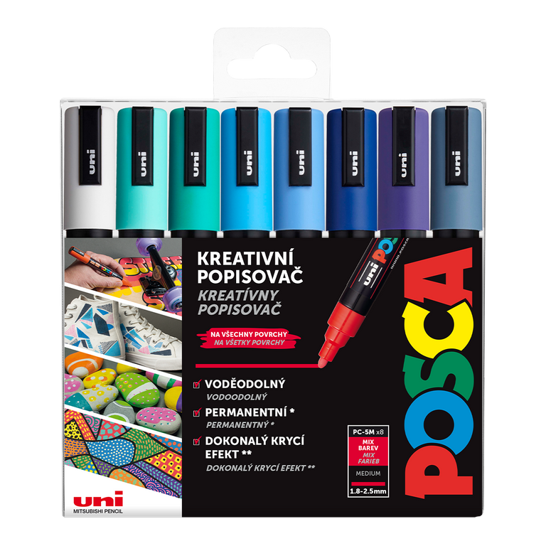 POSCA sada popisovačů PC-5M - OCEAN 8 ks POSCA
