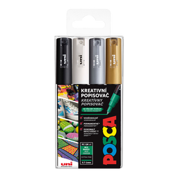 Obrázek produktu: Akrylové popisovače POSCA, PC-1M, 0,7–1 mm - 4 barvy
