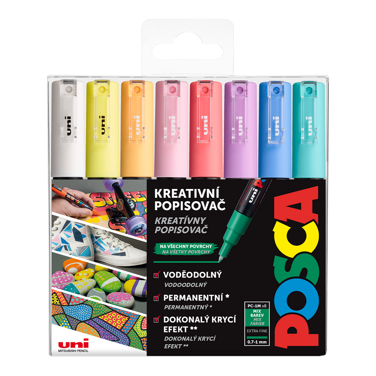 POSCA Sada akrylových popisovačů - pastelové barvy 8 ks OFFICE LINE spol. s r.o.