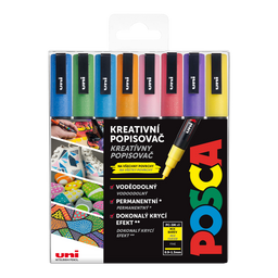 Obrázek produktu: Akrylové popisovače POSCA, PC-3M, 0,9–1,3 mm - 8 třpytivých barev