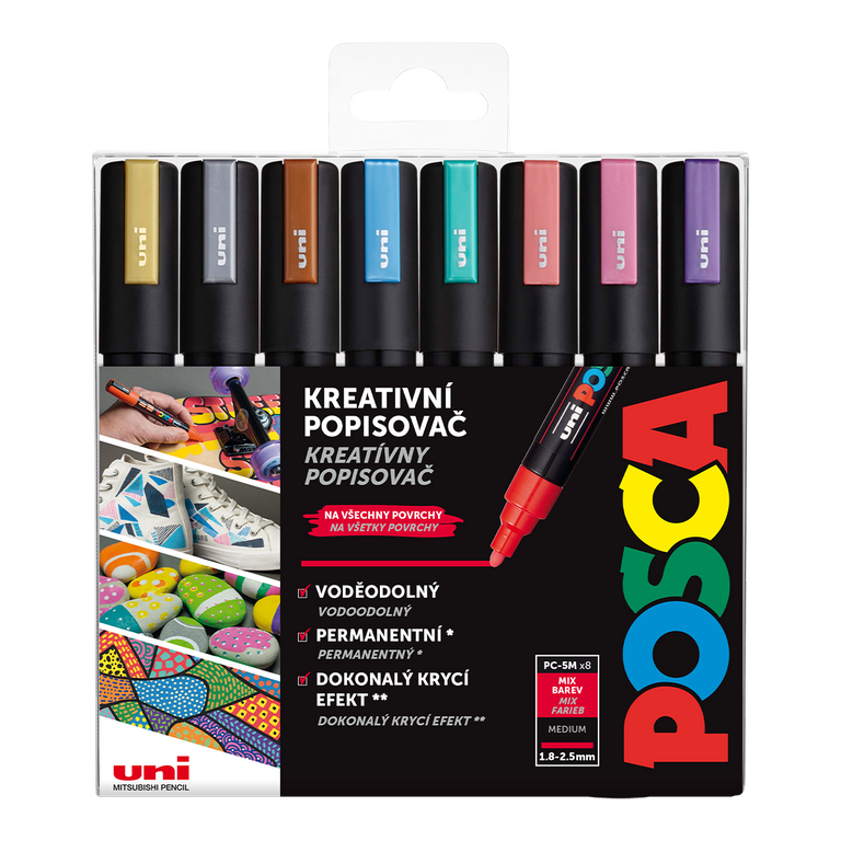 POSCA Sada akrylových popisovačů - matalické barvy 8 ks OFFICE LINE spol. s r.o.