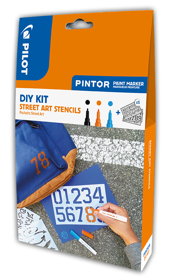 Akrylový popisovač Pilot Pintor, Fine, sada 3 kusů / STREET ART ŠABLONY