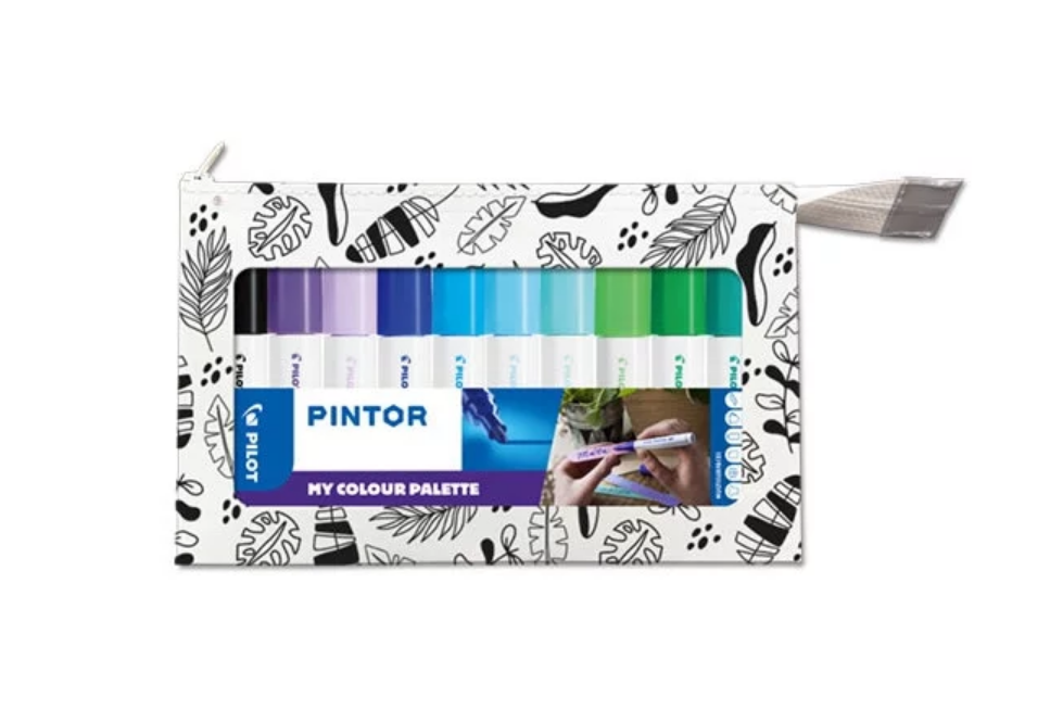 Akrylový popisovač Pilot Pintor, Medium, sada 10 ks, studené odstíny