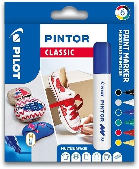 Sada 6 kusov akrylových popisovačov Pintor, (M) stredné, Classic
