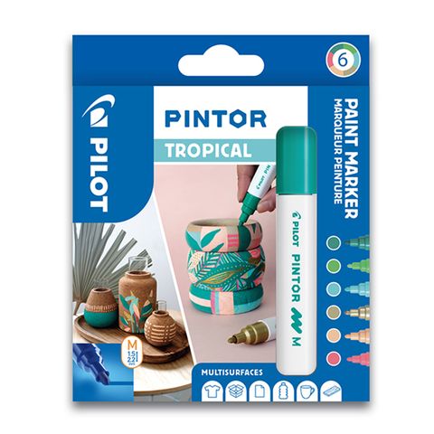 Obrázek produktu: Akrylový popisovač Pilot Pintor, Medium, sada 6 ks, Tropical