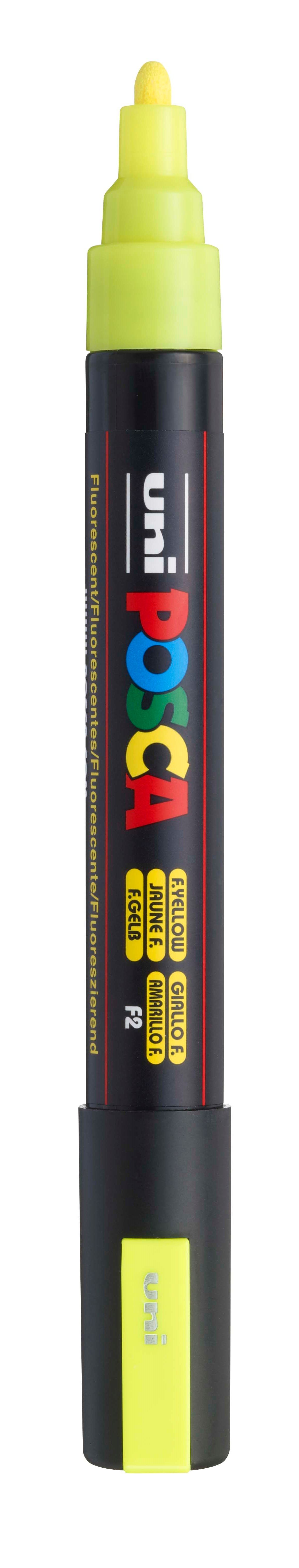 Akrylový popisovač POSCA, PC-5M, 2,5 mm, fluo-žlutý