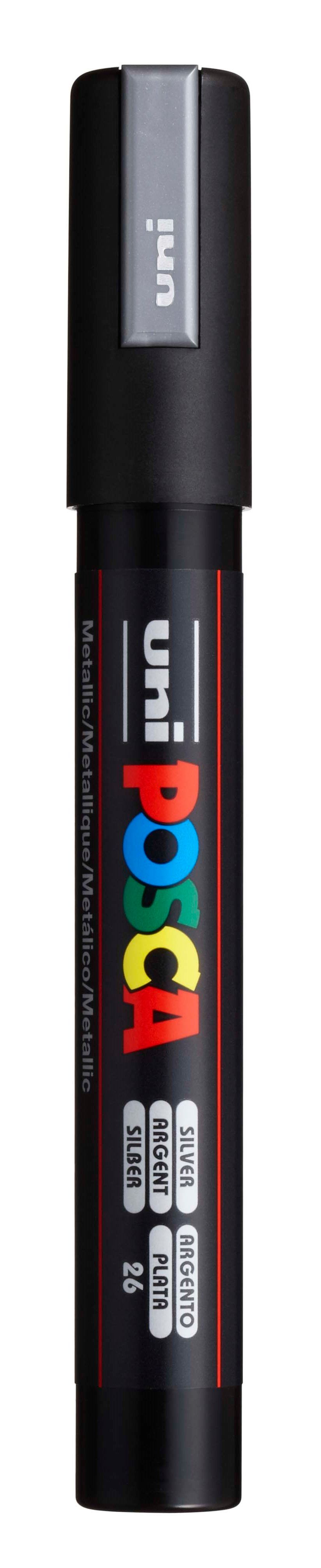 Akrylový popisovač POSCA, PC-5M, 2,5 mm, stříbrný