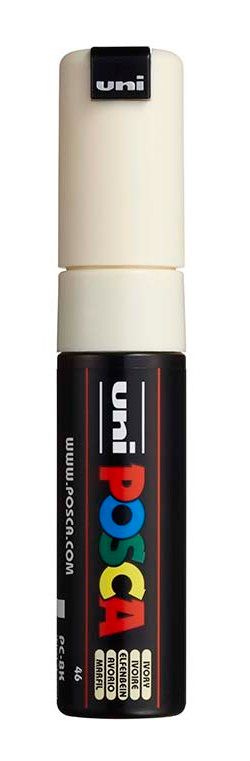 Akrylový popisovač POSCA, PC-8K, seříznutý hrot 8 mm, smetanový